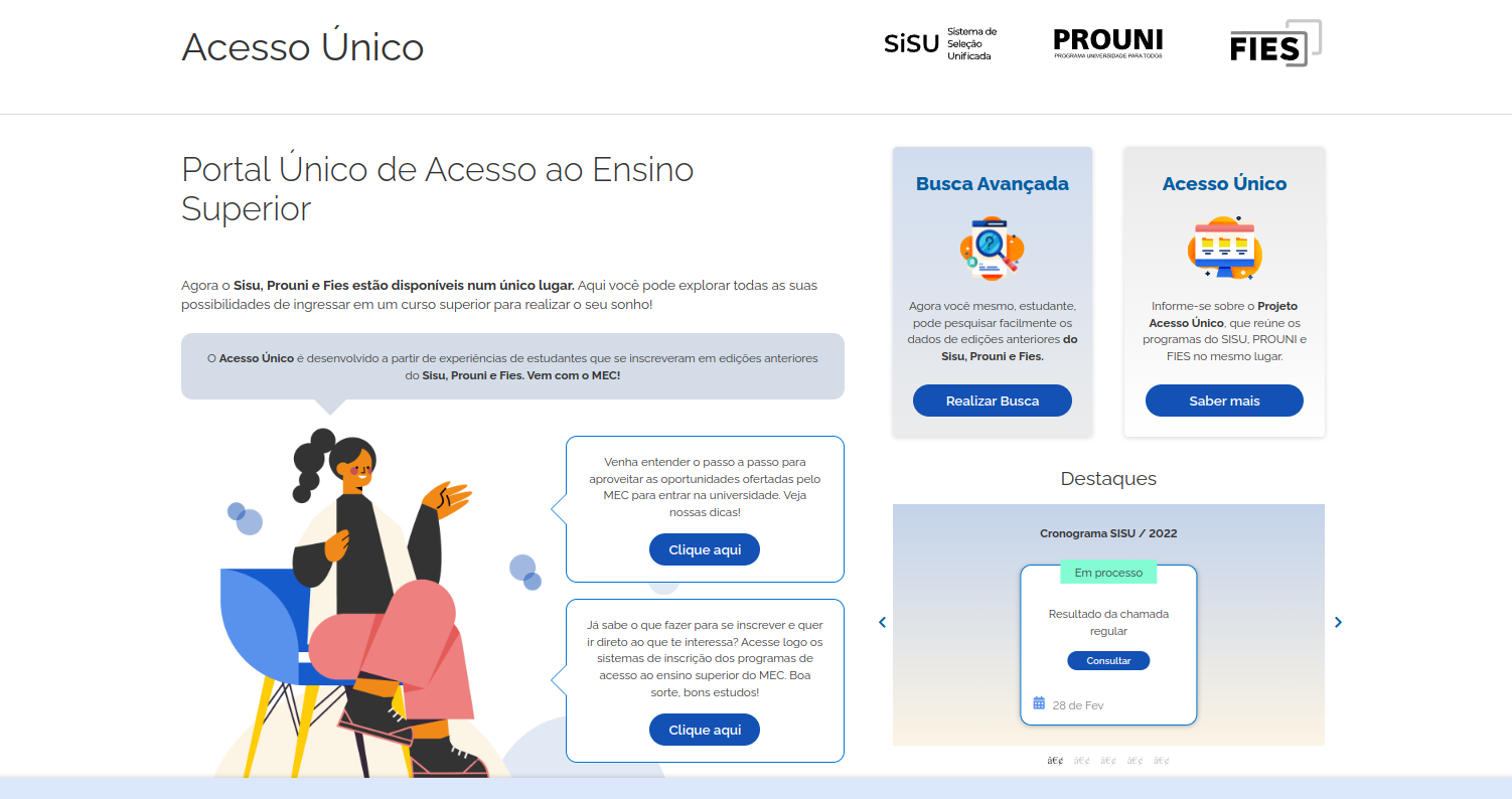 Simulador Sisu 2022 - simular nota de corte dos cursos